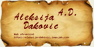 Aleksija Daković vizit kartica